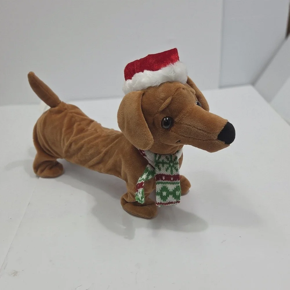 GEMMY CHRISTMAS ANIMATED DACHSHUND Whip And Nae Nae TESTED WALKS Santa Christmas